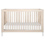 Babyletto Gelato 4-in-1 Convertible Crib with Toddler Bed Conversion in Washed Natural and White, Greenguard Gold Certified babyletto