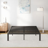 COMASACH Queen Bed Frame Heavy Duty,14" High Black Metal Platform Bed Frame,Sturdy Steel Frame,Support up to 3500lbs,No Box Spring Needed,Noise-Free,Easy Assembly COMASACH