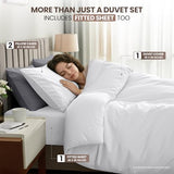 Utopia Bedding Duvet Cover Queen with Fitted Sheet (60x80) - 2 Pillow Case Standard - All Season Luxury Bed in a Bag with Zippered Duvet Cover - No Comforter (White) Utopia Bedding