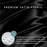 MR&HM Satin Sheets with Elastic Corner Straps, Twin Size 3-Piece Silky Bedding Set, Deep Pocket 15 Inches, Good for Hair & Skin (Twin, Black) MR&HM