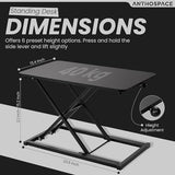 ANTHOSPACE Standing Desk Converter 23.6" x 13.4", Adjustable Height 2.4"–15.7", Sit Stand Converter with Sturdy Steel Frame, Ergonomic Standing Desk Topper & Monitor or Laptop Riser for Home Office ANTHOSPACE