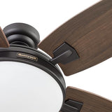 Honeywell Ceiling Fans Carmel Modern 48 Inch Ceiling Fan with Light, Remote Control Fan, LED Indoor Fan with 5 Blades, Gray Ironwood and Brown Maple Blade Finish Options, Bronze (50197-01) Honeywell