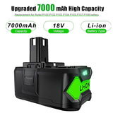 TURPOW 2Pack 7.0Ah Replacement for Ryobi 18V Lithium Battery Compatible with Ryobi 18 Volt ONE+ Plus P107 P108 P102 P103 P104 P105 P109 P122 Cordless Tools TURPOW