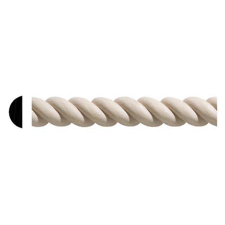 2002/2-4WHW Unfinished White Hardwood Rope Twist Trim Moulding ORNAMENTAL
