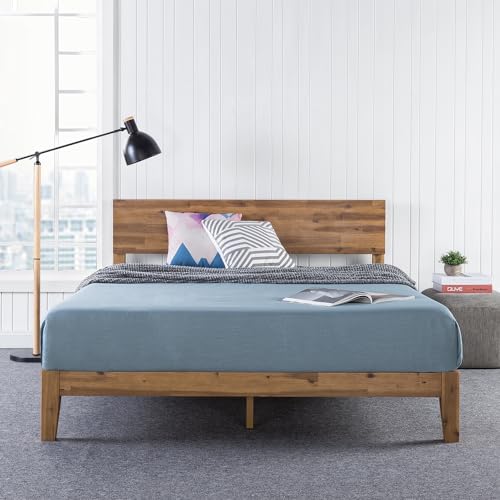 ZINUS Julia Wood Platform Bed Frame - Solid Wood with Slat Support, No Box Spring Needed, Easy Assembly, Full Size, Brown - WoodArtSupply