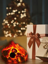 Bestview LED Simulation Charcoal Flame Lamp Fake Campfire Night Light, 3D Fake Fireplace Fire Pit Firewood Lamp with Realistic Log Flameless Candle Battery Operated, Halloween Christmas Decorations Bestview