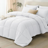 CozyLux Full Size Comforter Sets White - 7 Pieces Bed in a Bag Full, Oeko-Tex Certified Bed Set, All Season Soft Bedding Set with Down Alternative Comforter, Sheets, Pillowcases & Pillow Shams CozyLux