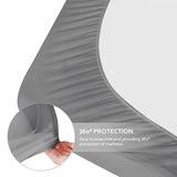 Cot Sheets 31" x 75"(Sheet Only), Cot Fitted Sheet Ultra Soft and Breathable Snug Fit for Narrow Twin Mattress/RVs Bunk/Guest Beds/Army Cots/Trifold Mattress/Travel Size Mattress Grey Moonsea