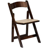 Flash Furniture 4 Pack HERCULES Series Fruitwood Wood Folding Chair with Vinyl Padded Seat Flash Furniture