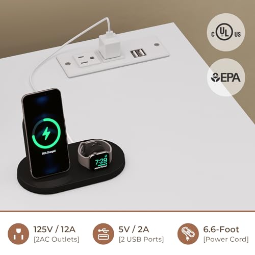 HAUOMS 9 Drawer Dresser for Bedroom with LED Lights, Large Chest of Drawers Handle Free, Modern White Long Dressers with Charging Station,for Living Room,Cloakroom,Entryway HAUOMS