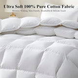 Ubauba Goose Feather Down Fiber Comforter Full Size - All Season White Fluffy Duvet Insert - Luxurious Hotel Bedding Comforter - Ultra Soft 100% Cotton Cover, Medium Warmth (82x86 Inch) Ubauba