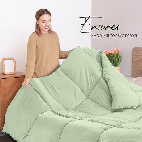 Utopia Bedding Comforters Twin Size, All Season Duvet Insert, Down Alternative Box Stitched Bed Comforter with Corner Tabs, Machine Washable (Sage Green) Utopia Bedding