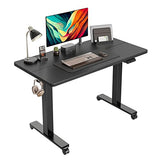 CubiCubi Electric Standing Desk, 48 x 24 Inches Height Adjustable Sit Stand Desk, Ergonomic Home Office Computer Workstation, Black CubiCubi