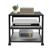 lxrnqcey 3-Tier AV Media Stand, Audio-Video Media Stand with Wheels, Stereo Cabinet, Modern Stereo Cabine, Game Console Shelf, Corner Shelf for Record Player Audio Rack Tower (3-Tier) lxrnqcey