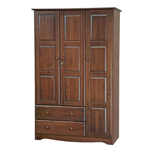 Copper Grove Palace Imports 100% Solid Wood Grand Wardrobe Armoire Mocha Copper Grove