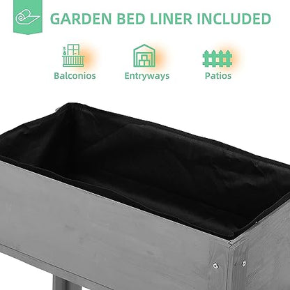 31x31x16 inch Raised Garden Bed with Legs, Elevated Wooden Planter Box for Outdoor Plants Flowers Fruits Vegetable Herb Growing