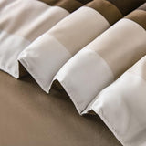 WONGS BEDDING Comforter Queen Size, Brown 7 Pieces Comforter for Queen Bed Striped Bed in a Bag Soft Bedding Comforter Set for All Season(90"×90") WONGS BEDDING