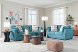 Signature Design by Ashley Keerwick Scandinavian Sofa with 4 Toss Pillows, Blue Signature Design by Ashley