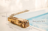 Wood Trick Rescue Firetruck Wooden 3D Puzzles for Adults and Kids to Build - Rides up to 20 ft - Wooden Models Engineering DIY Project Mechanical 3D Wood Trick