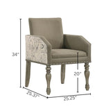 Roundhill Furniture Birmingham 8-Piece Dining Set: Extendable Table with 4 Side Chairs, 2 Armchairs, and a Nailhead Bench, Driftwood Finish Roundhill Furniture