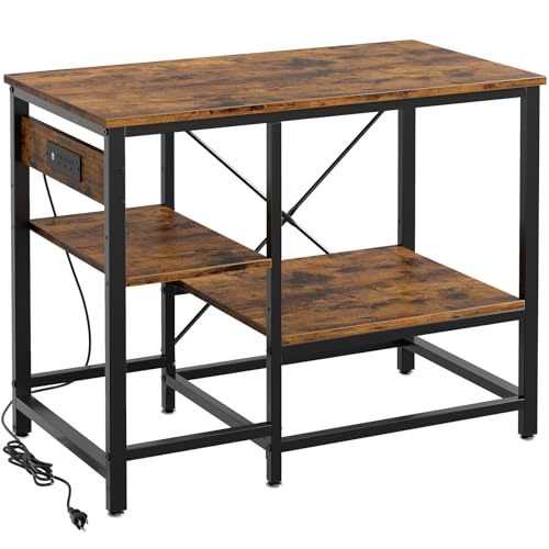 Bestier 40-50 Gallon Fish Tank Stand with Power Outlet, 36x19 Metal Aquarium Stand, 6-Leg Reptile Tank Stand with 3-Tier Adjustable Storage Shelves, 660LBS Capacity Bestier