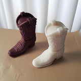 Japleed Cool Boot Shape Candle Molds, 3D Cowboy Chocolate Molds, Cowboy Boot Silicone Molds for Resin Candle Soap Wax Making, Silicone Fondant Jelly Ice Cake Decoration Mold for Crafts Baking Tool