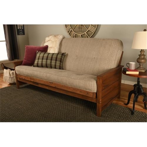 Pemberly Row Coil Hinged Full-Size Futon Mattress - Woodsmoke Brown Pemberly Row