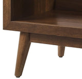 Crosley Furniture Nashville Mid Century Modern Console Record Player Stand, Stores Up to 280 Vinyl Records, Large, Brown Crosley Furniture
