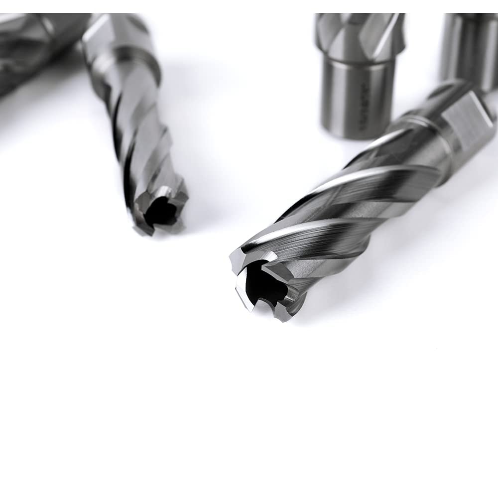 OSCARBIDE Annular Cutter Set 8 Pieces, 3/4"Weldon Shank,2"Cutting Depth,(9/16,11/16,13/16,15/16,1,1-1/16) inch Cutting Diameter,Mag Drill Bits for Magnetic Drill Press with 2pcs Pilot Pins OSCARBIDE