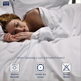 Cottingon 4 Piece Full XL Dorm Bedding Set for College, 100% Long Staple Premium Egyptian Cotton, Soft Bed Sheets, Fits Upto 15" Deep Mattress 54"X80" Extra Long, White Cottingon