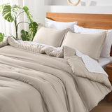 Andency Linen Comforter King Size - 7 Pieces Bed in a Bag King Bedding Comforter Sets, Summer Plain Soft Lightweight Comforter with Fitted Sheets, Flat Sheets, Pillowcases & Shams Andency