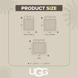 UGG Nita Twin Blanket, Luxury Soft Twin XL Warm Blanket for Bed or Extra Large Throw for Couch, Cozy Dorm Bedding, Bedroom Decor, 66-inch x 90-inch, White Snow UGG