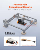 ACMER M4 Laser Rotary Roller, 360° Y-Axis Rotary Attachment for Laser Engraver, 3–150mm Adjustable Engraving Space, for Cylindrical Objects, Rings, Compatible with Most Laser Engravers ACMER