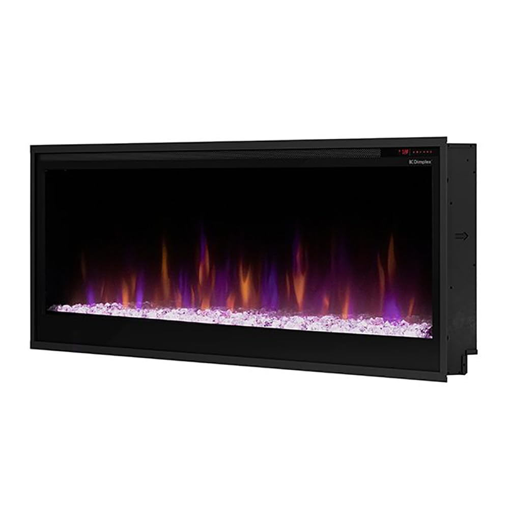 Dimplex 60 Inch Slim Built-in Linear Electric Fireplace | Shallow 4-Inch Depth with Multi-Fire Color Technology, Remote and Acrylic Crystal Ember Bed Included - Sits Flush in Most Home Frames DIMPLEX