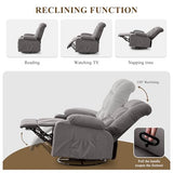 MAHOMICO Oversized Massage Swivel Recliner Chair with 4-Point 3D Kneading Massage and Heat for Living Room with Rocking Function 2 Cup Holders, USB Charge Port