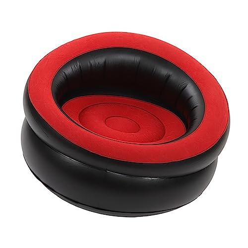 Yosoo Flocking Futon Sofa, Inflatable Chair Set - Red, Soft, Ultra Portable, Small Size, Backless, Armless, for Living Room, Bedroom, Camping, Travel, Beach, Hiking Yosoo