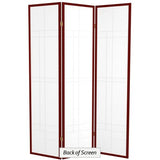 Red Lantern 6 ft. Tall Eudes Shoji Screen - Rosewood - 3 Panels Red Lantern