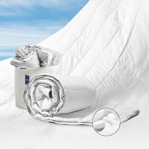 Vesta All-Season Silk Comforter, Quilt and Duvet Insert for Hot Sleepers, 100% Silk Fill with 100% Cotton Shell, Luxuriously Soft, Moisture-Wicking (All-Season, Grey, Twin/Twin XL) Vesta