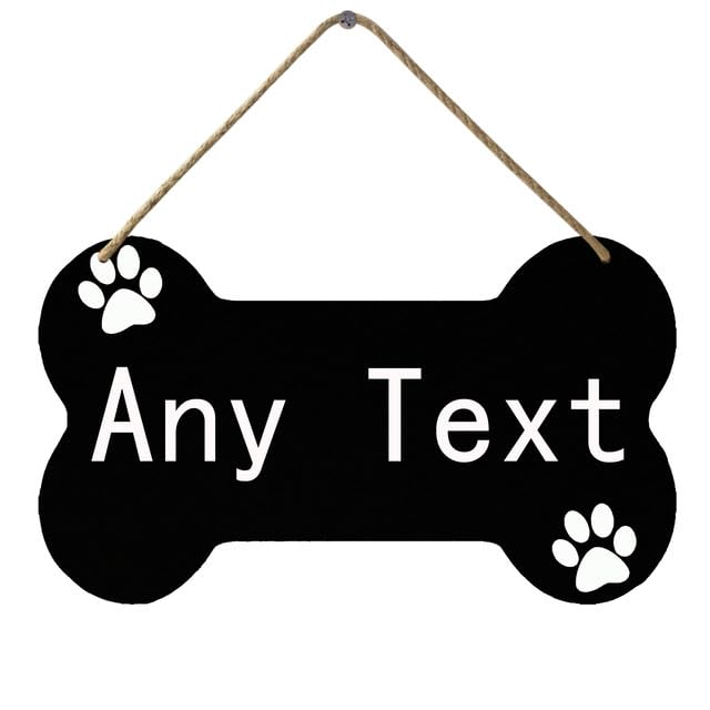 Personalized Dog Bone Sign Custom Dog House Wood Sign Decor Custom Name Pet Sign for Home Farmhouse Decor 4.8"x8.4" Welcome Dog Sign Dog Lover Gifts Sokomurg