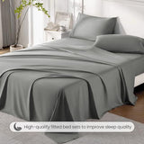ROSE&RISY Light Grey Twin Sheet Set, 3 Pieces Soft Bedding Queen Sheet Set, Breathable and Cooling,Includes 1 Fitted, 1 Flat, 1 Pillowcase - Deep Pocket (Light Grey, Twin) ROSE&RISY