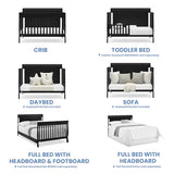 Delta Children Simmons Kids Carter 6-in-1 Convertible Crib - Greenguard Gold Certified, Black Ebony Delta Children