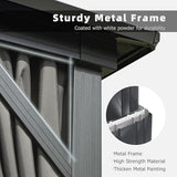 Domi Hardtop Gazebo 8x8FT, Aluminum Outdoor Gazebo with Galvanized Steel Double Roof Canopy, Curtains and Netting Included, Metal Gazebo Permanent Pavilion for Patio, Lawn, Garden, Gray domi outdoor living