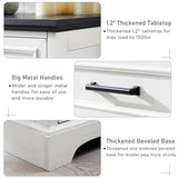 ACCOHOHO 6 Drawer Dresser, Farmhouse Chest of Drawers for Bedroom, 44" Tall Modern Dresser with Large Metal Handle, Wood Drawer Organizer for Living Room, Hallway, Closet - White ACCOHOHO