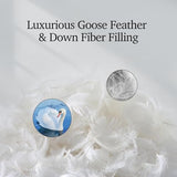 Hotel Grand Luxury White Goose Feather Down Fiber Comforter King Size, 100% Cotton All Season Duvet Insert King, Fluffy Medium Warmth Bedding Comforter with 8 Corner Loops, White 106x90 Inch Hotel Grand