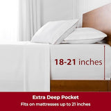 Mellanni Extra Deep King Sheets - 4 PC Iconic Collection Bedding - Hotel Luxury, Ultra Soft, Cooling Bed Sheets - Wrinkle, Fade, Stain Resistant (King, White) Mellanni