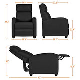 Yaheetech 2-Seat Fabric Pushback Recliner Chair with Thick Seat Cushion and Backrest Reclining Chair for Living Room Home Theater Matte Black Yaheetech