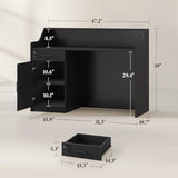 Reception Desk with Counter, Front Desk with Storage Cabinet and Drawer, 47 inch Modern Retail Counter with Cable Grommet for Checkout, Barber, Beauty Salon, Home Office