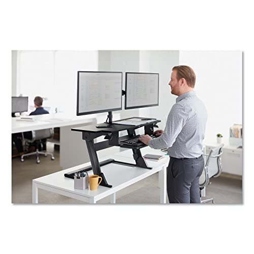 3M Precision Standing Desk, 42" X 23.2" X 6.2" to 20", Black 3M
