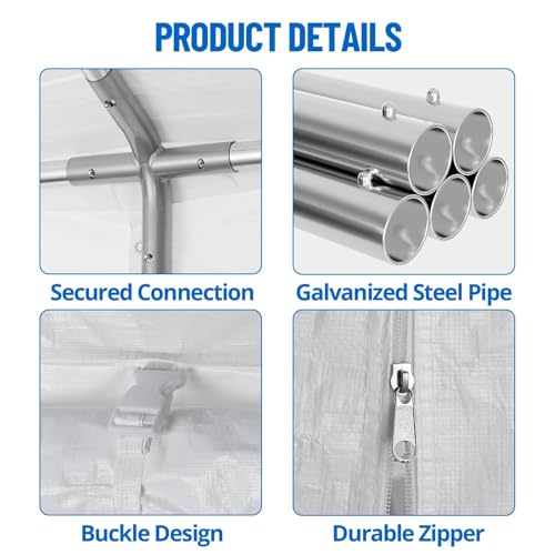 20'X20' Party Tent, Outdoor Heavy Duty Wedding Gazebo, Removable Sidewalls, Water & UV Resistant, Event Shelter Canopy Tent for Parties Carport BBQ, White & Straight Edge BouPower
