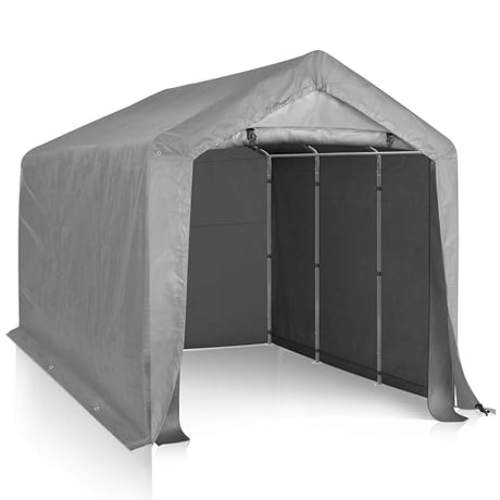 8x12ft Heavy Duty Waterproof Carport Tents,Outdoor Carport Car Canopy Tent,Sturdy Large Carports Tents,UV Protection Patio Gazebo Canopy Tent,with Metal Frame,for Outside Garden Yard Garage (Grey) Eikyutora